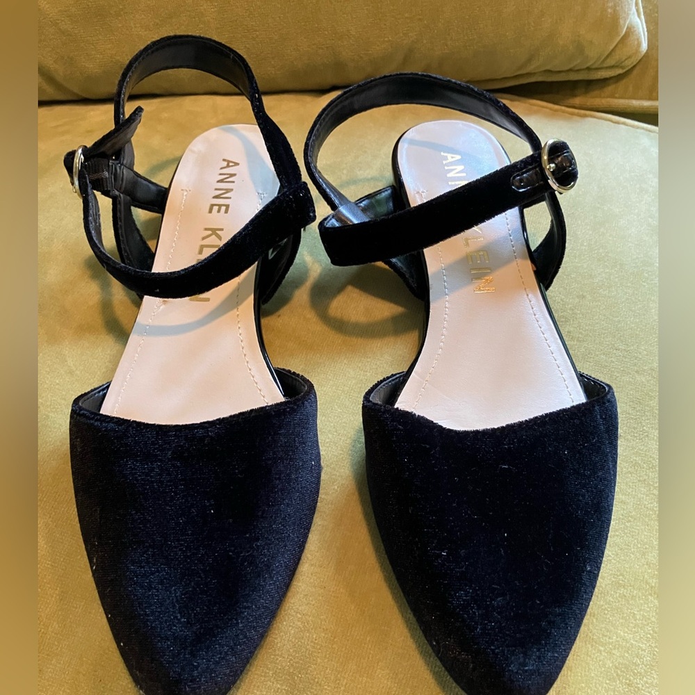 Anne Klein Black Velvet Flats